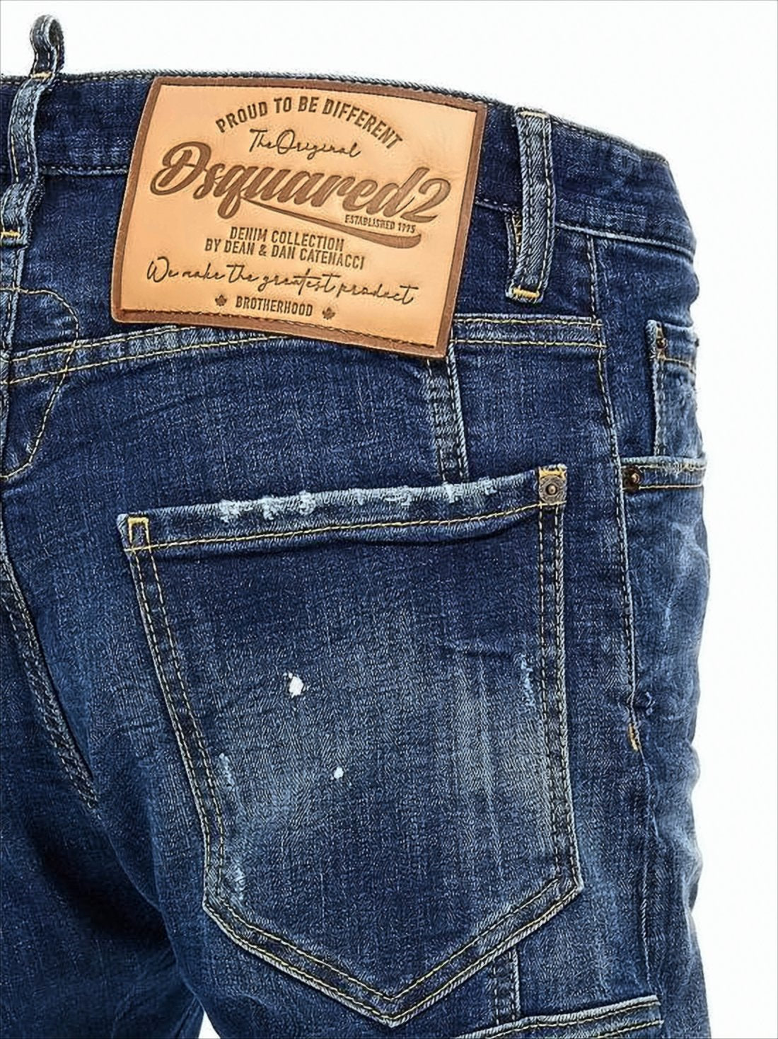 Slim-Fit Distressed Denim Pants