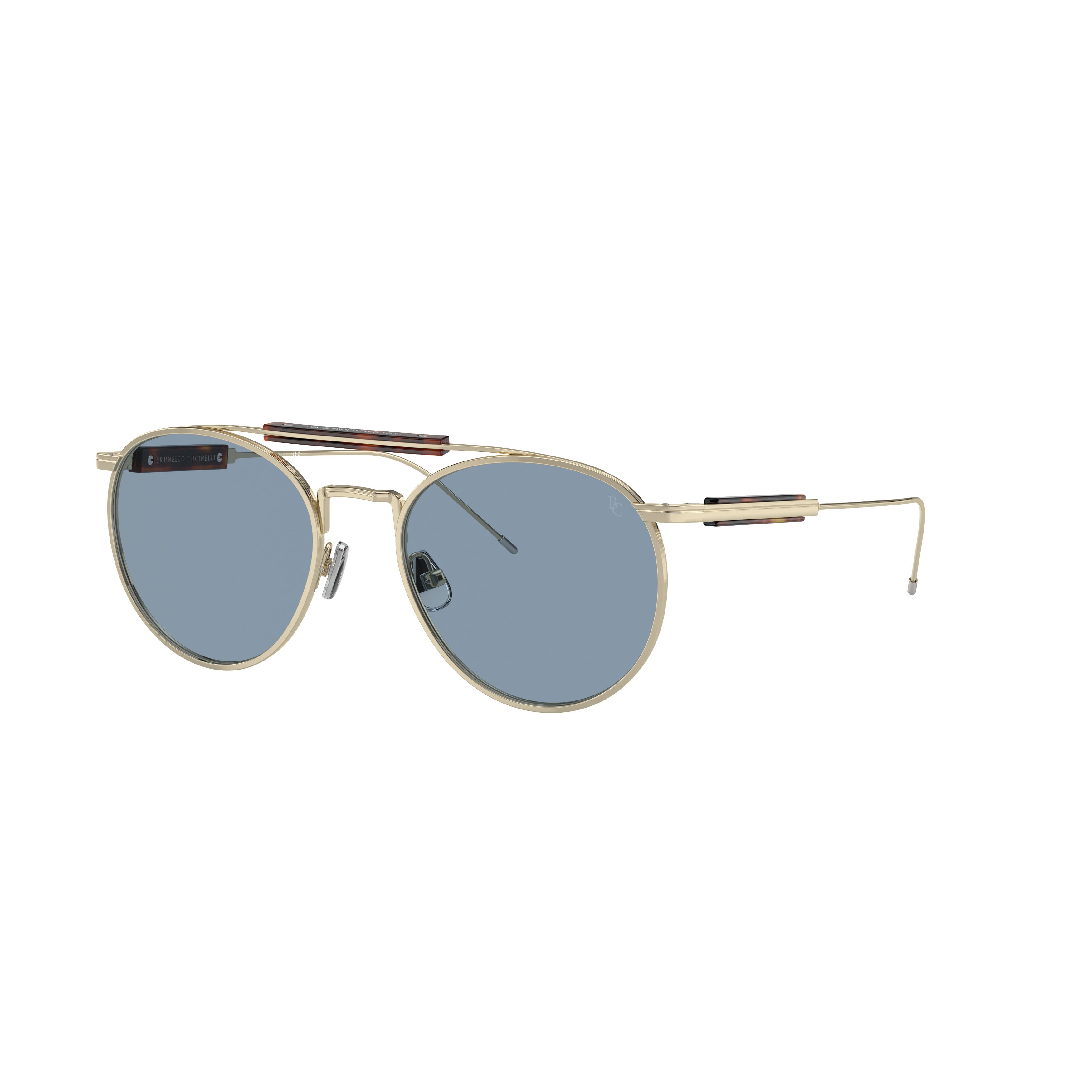 0bc2004st Titanium Frame Sunglasses with Blue Lenses