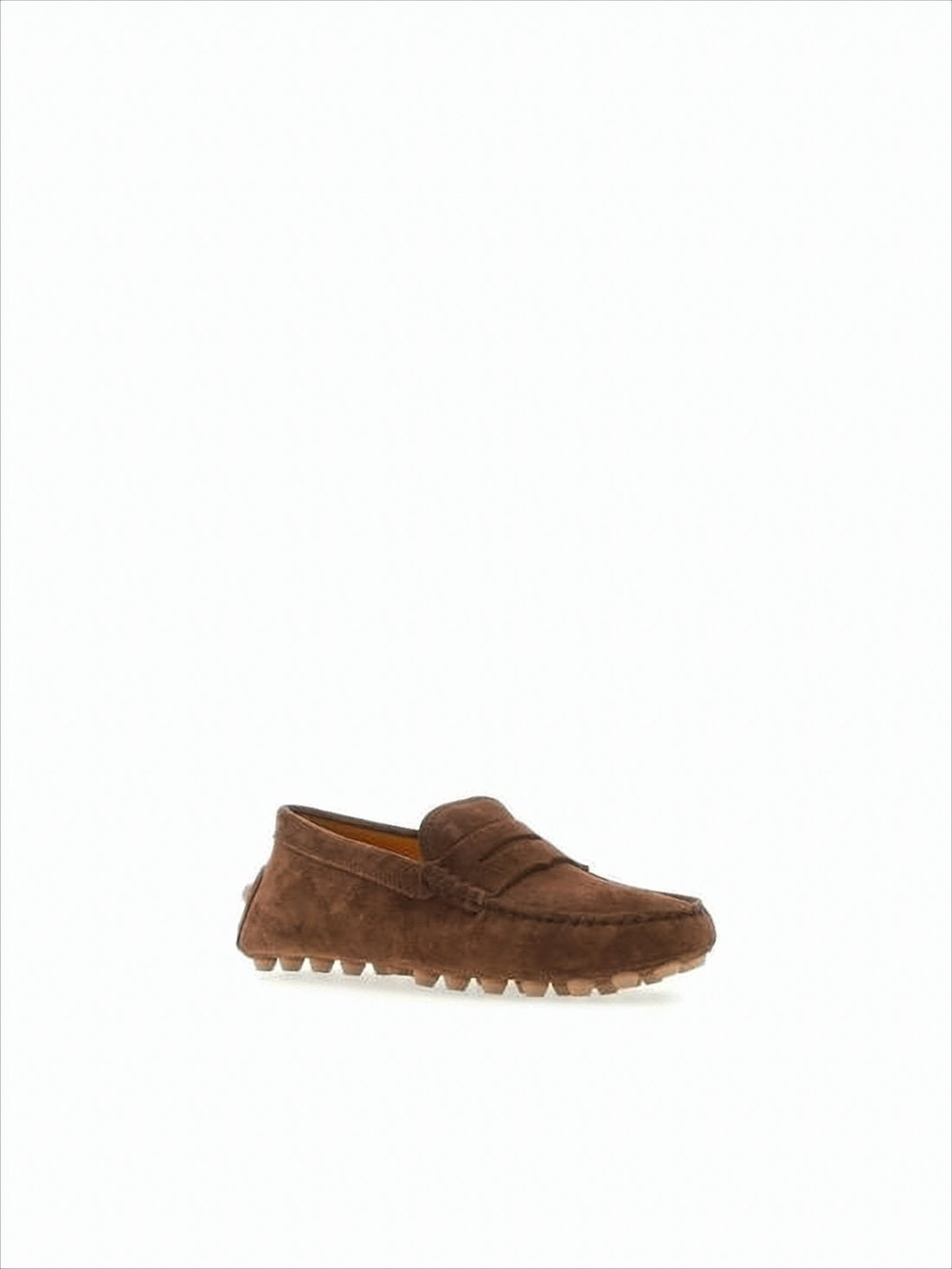 Suede Loafers with Textured Rubber Sole