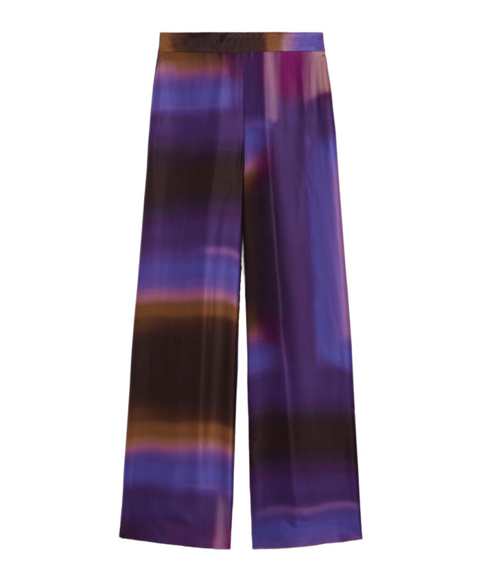 Printed Viscose Wide-Leg Trousers