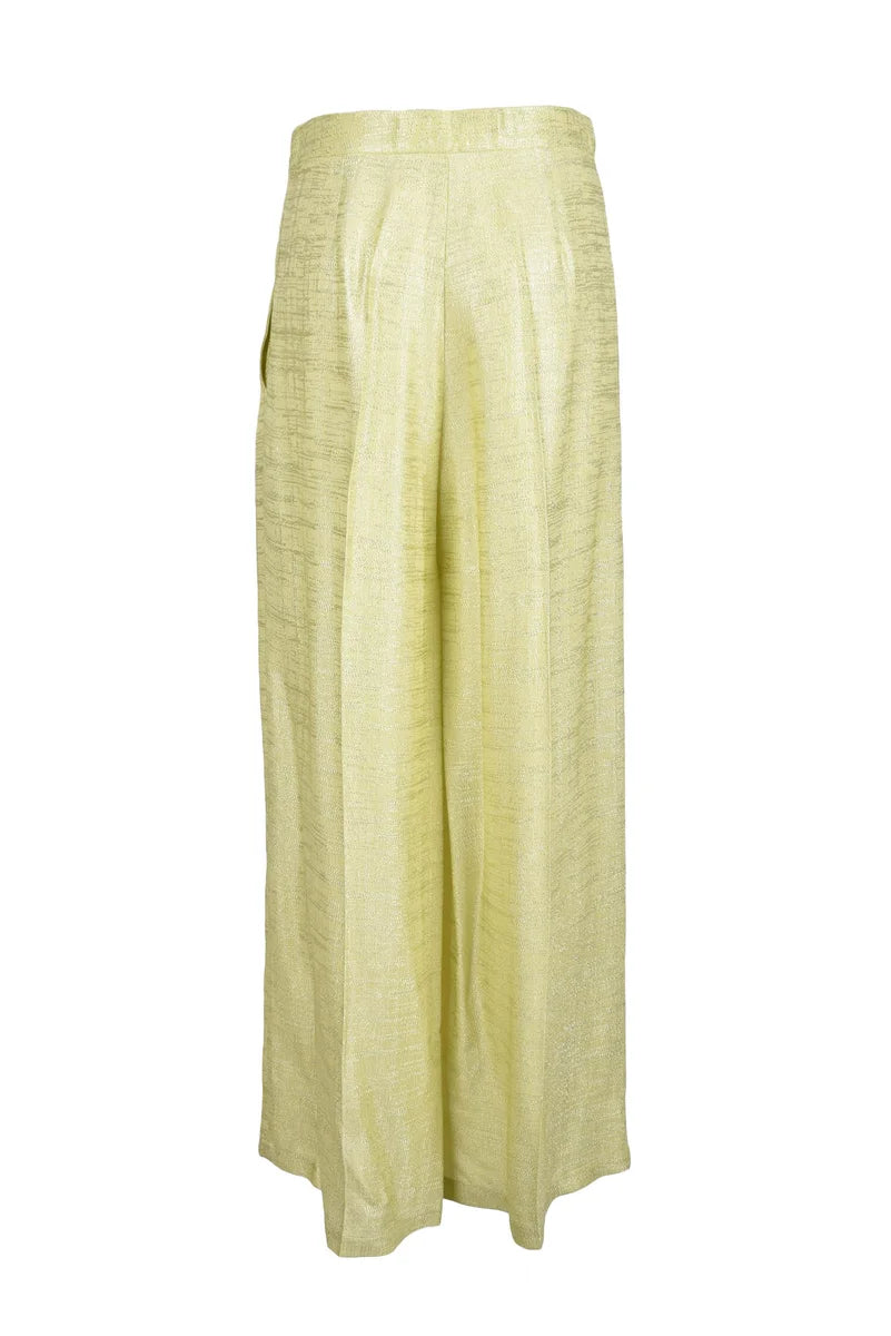 Wide-Leg Apple Green Trousers