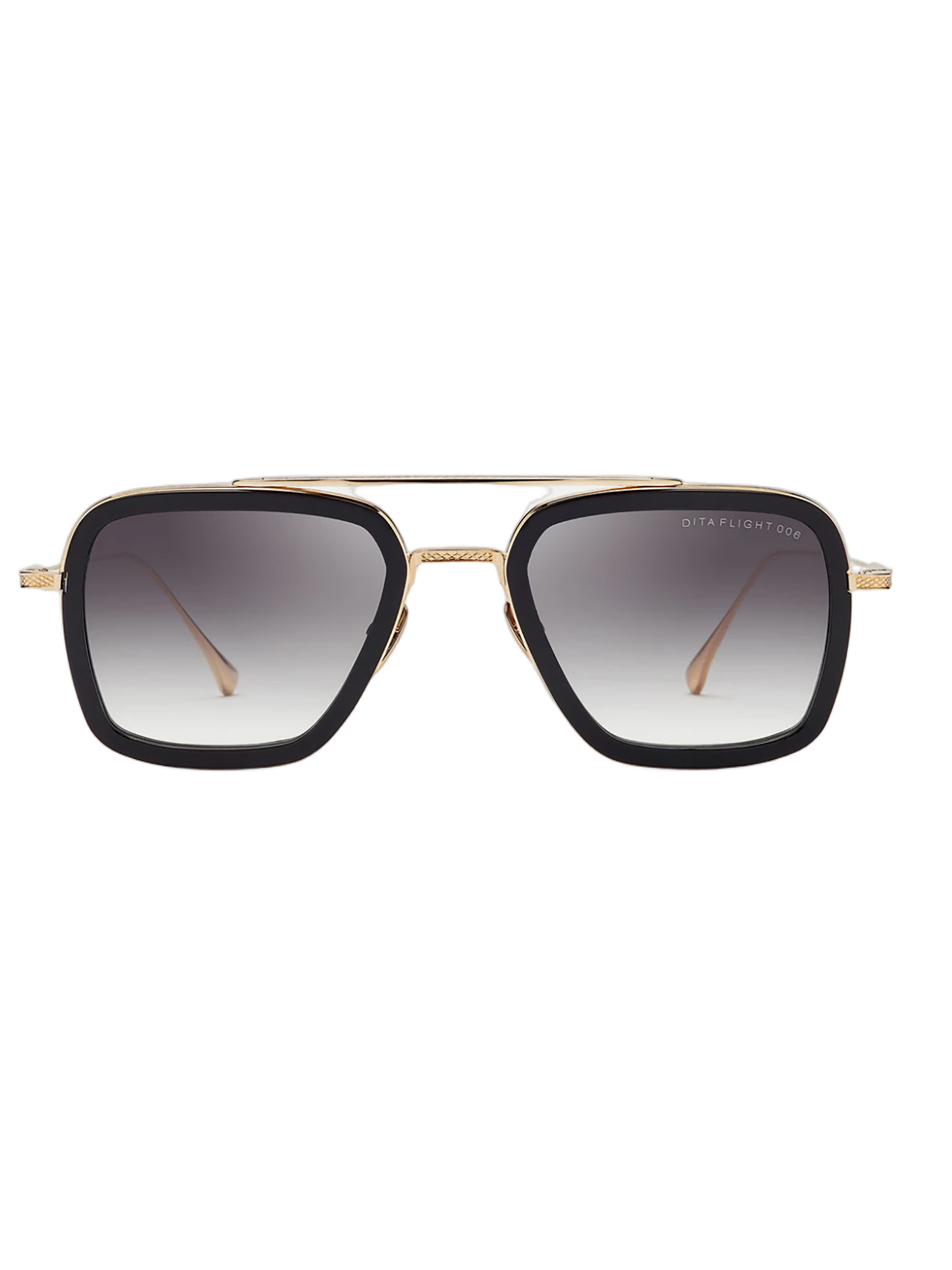 Rectangular Metal Sunglasses with Gold Accents