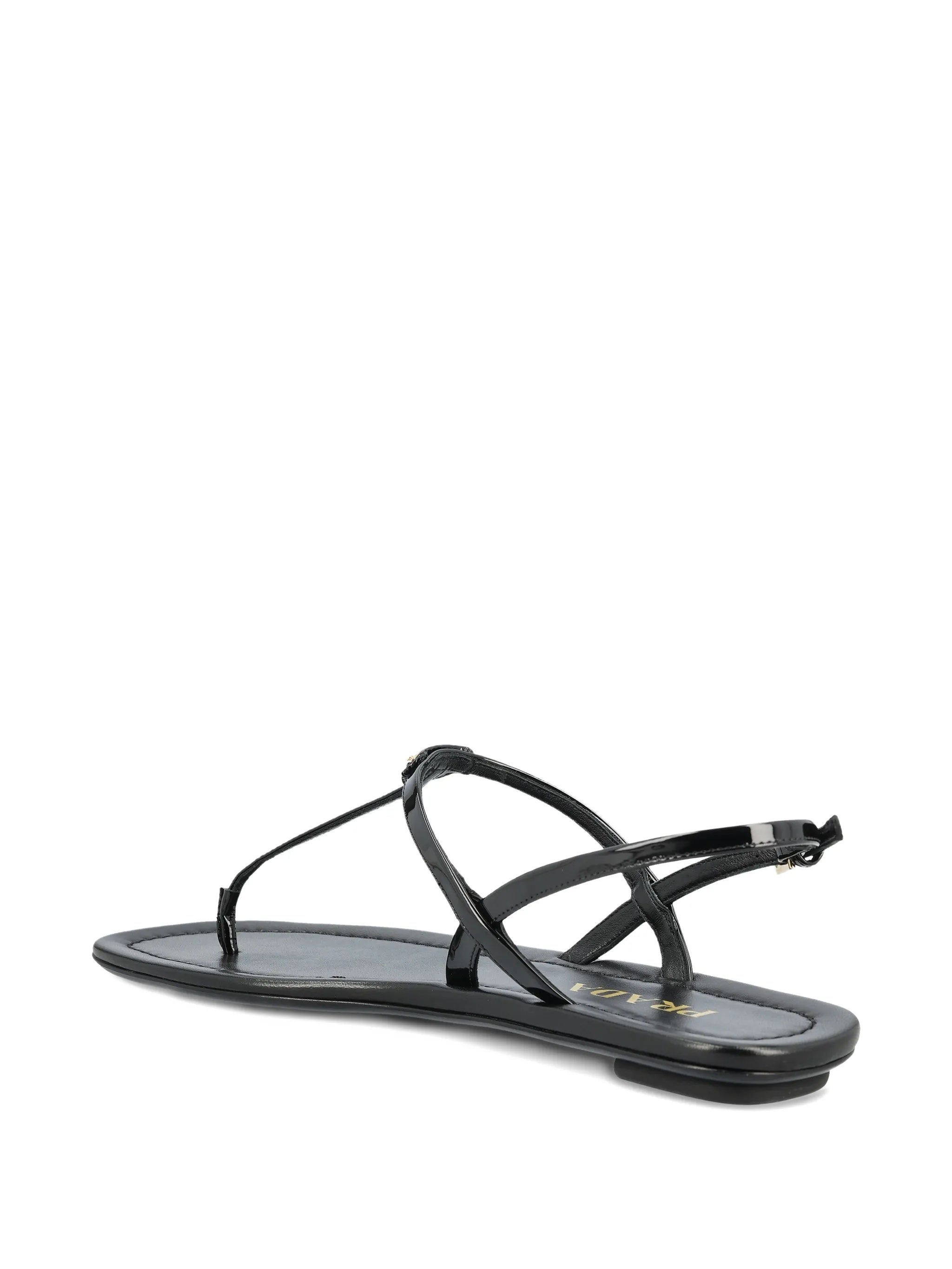 Minimalist Black Flat Leather Sandals