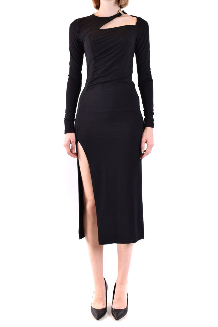 Black Midi Dress With Side Slit