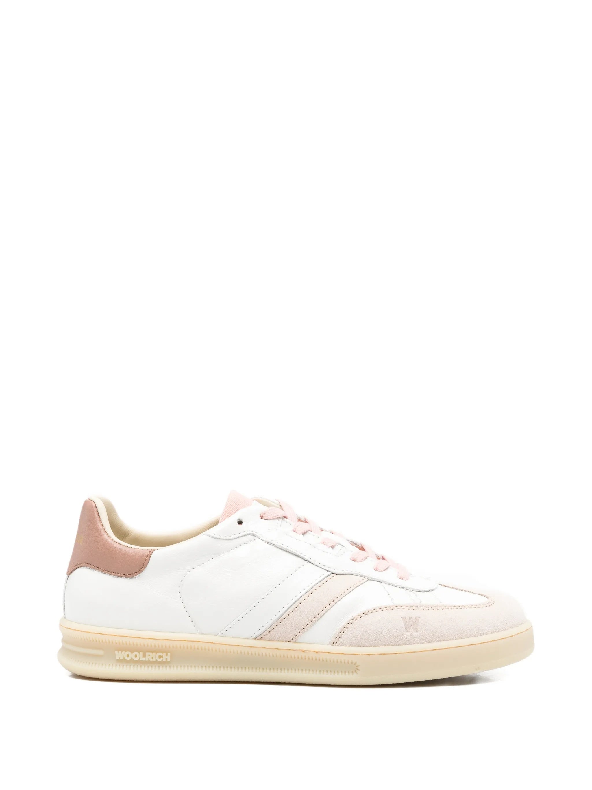 White Double U.T Cracked Calf Sneakers