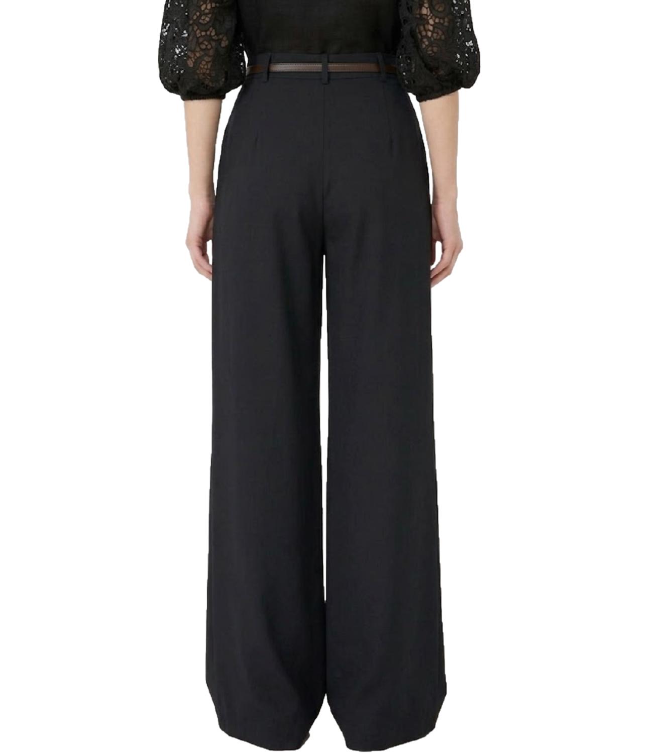 Black Virgin Wool Casual Trousers