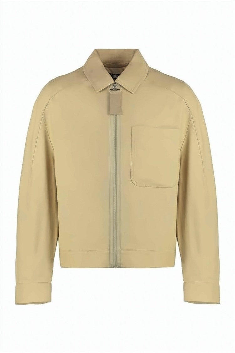 Minimalist Jacket with Classic Collar and Chest Pocket