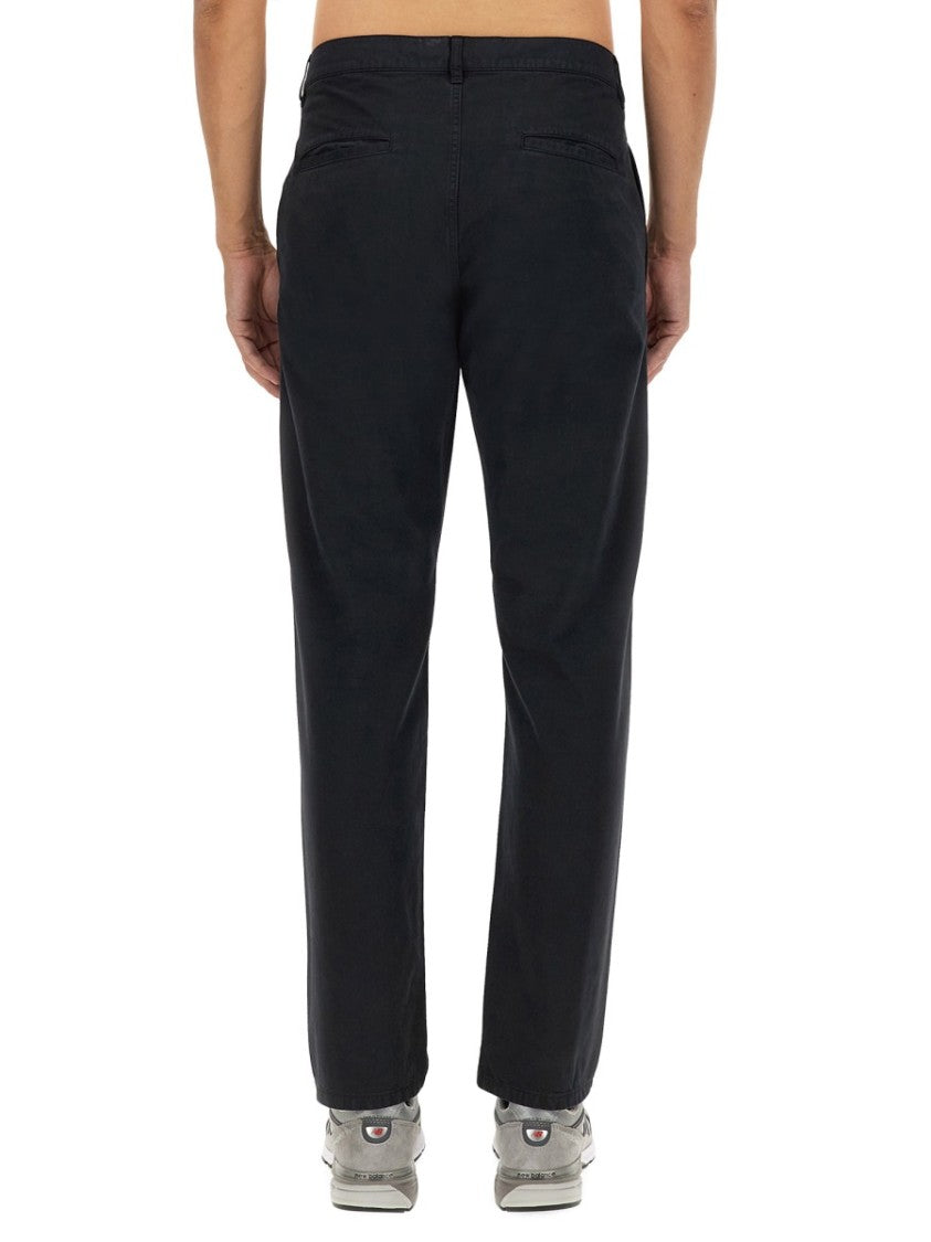 Regular Fit Black Cotton Chino Pants