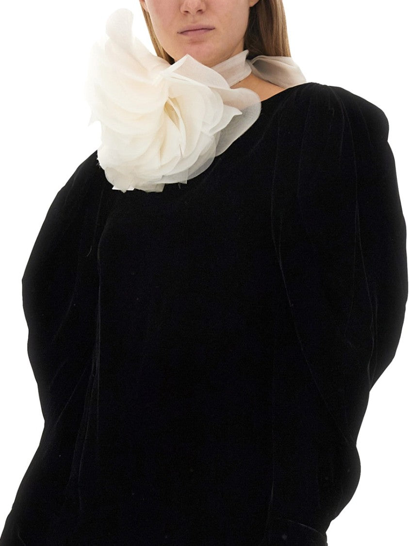 Slim Fit Mini Dress With Voluminous Sleeves