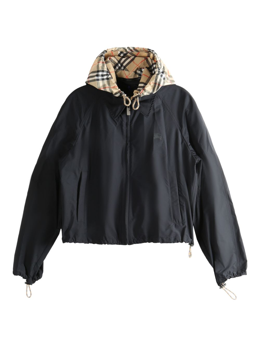 Cropped Black Jacket with Hood