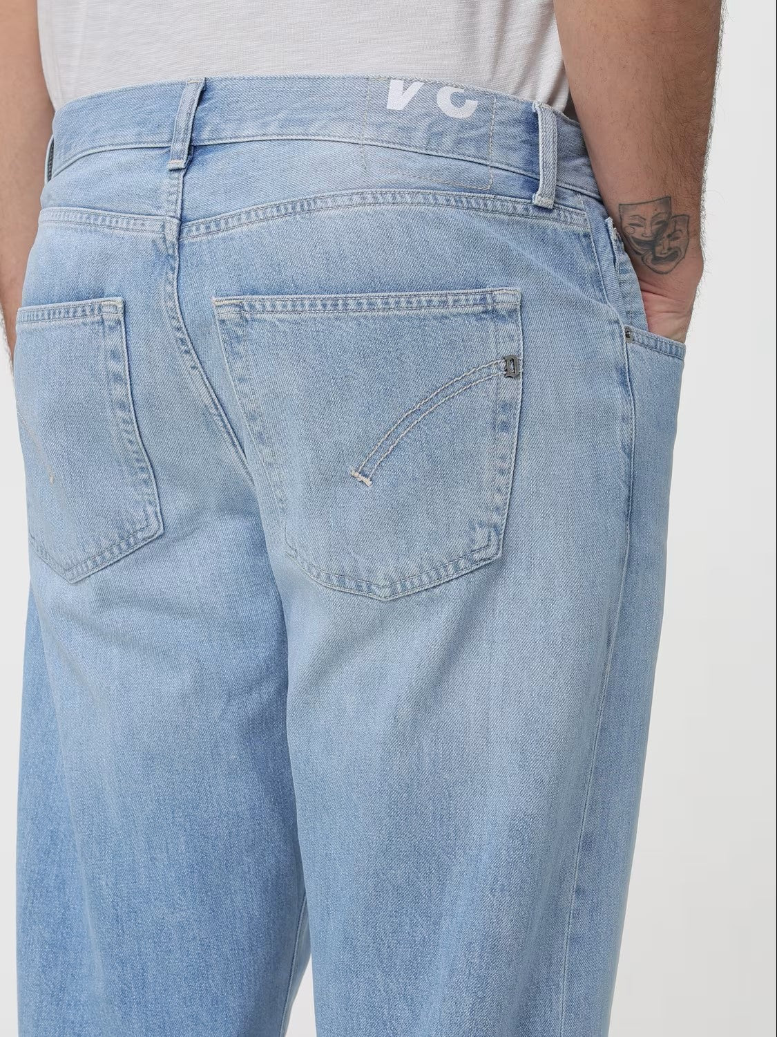 Light Blue Denim Jeans with Relaxed Fit