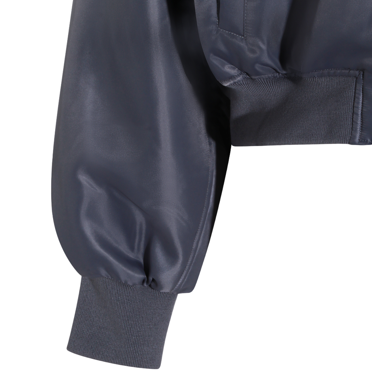 Cropped Bomber Jacket with Classic Collar