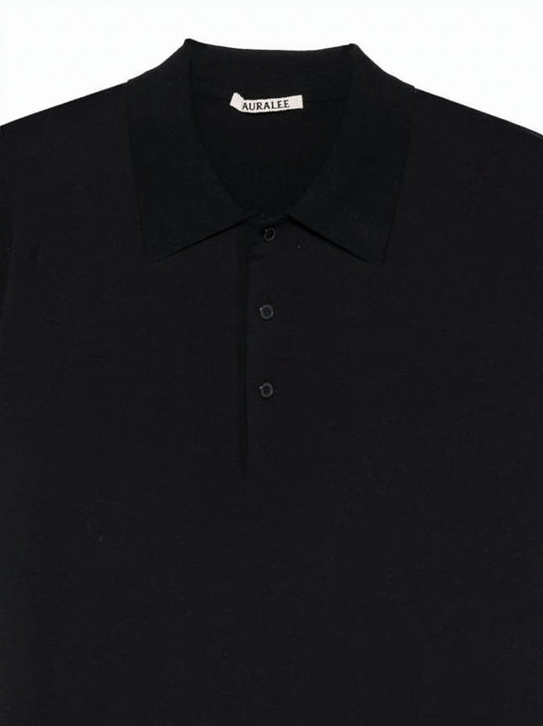 Black Polo Shirt with Classic Collar and Placket