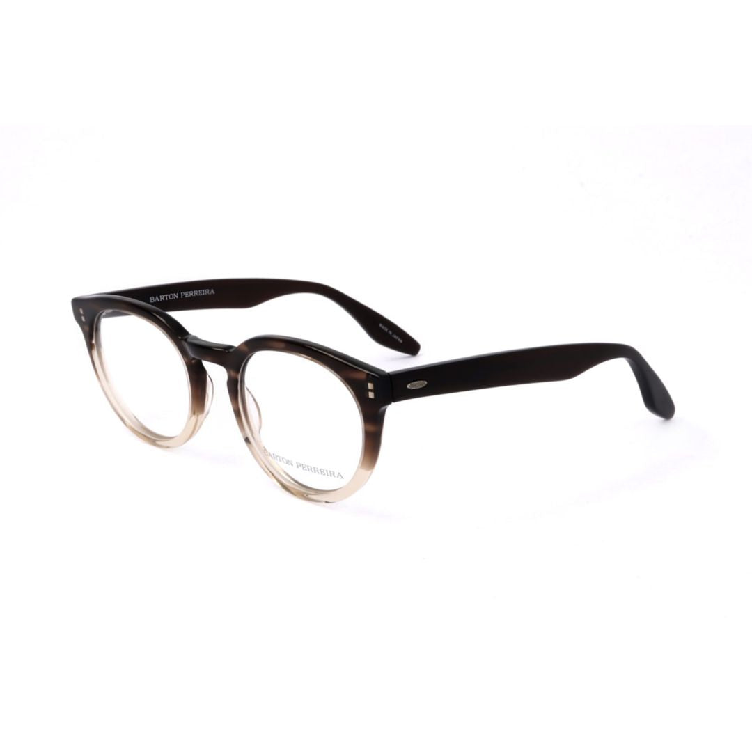 Bp5199 492ga Gradient Brown Round Frame Eyeglasses with Polished Temples