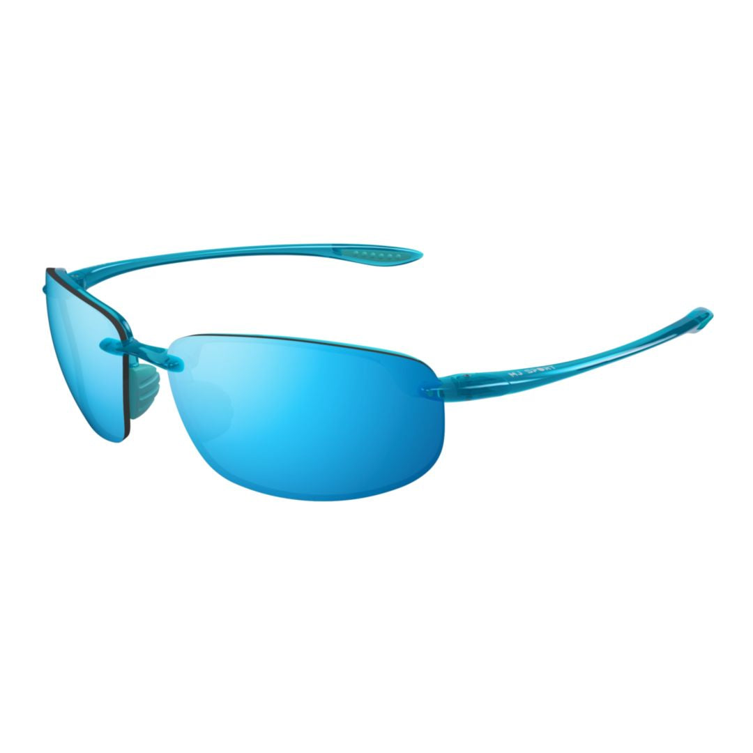 Hookipa Rimless Sunglasses with Vibrant Blue Mirrored Lenses
