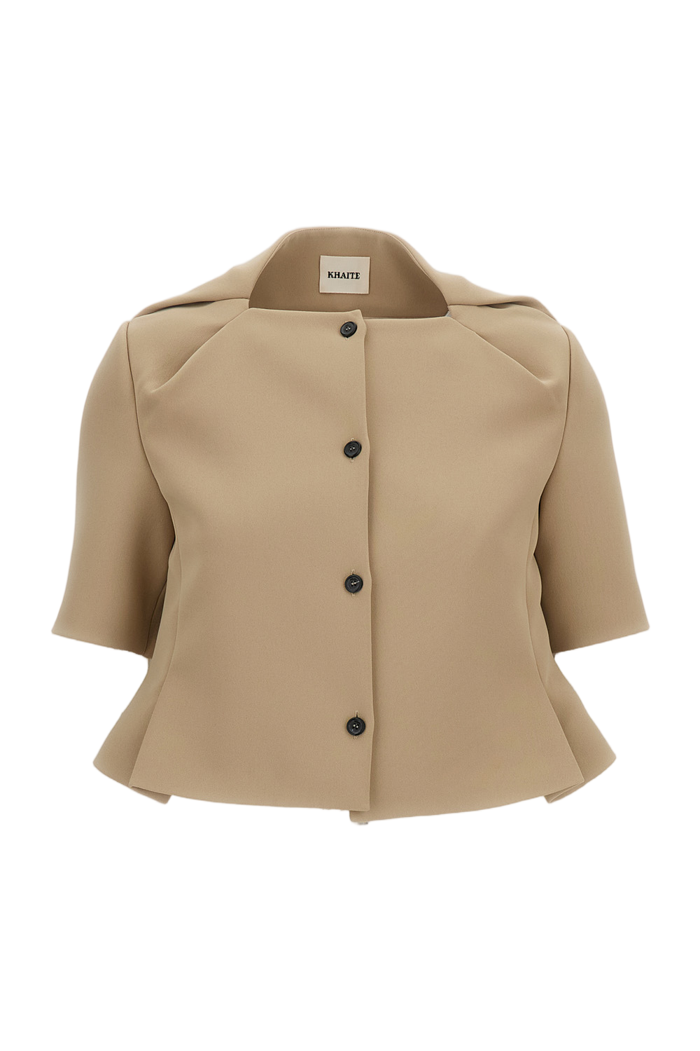 Peplum Short Jacket in Bonded Italian Crepe