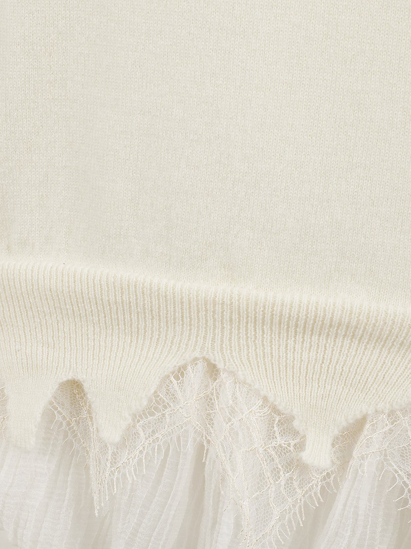 Wool-Cashmere Sweater With Lace