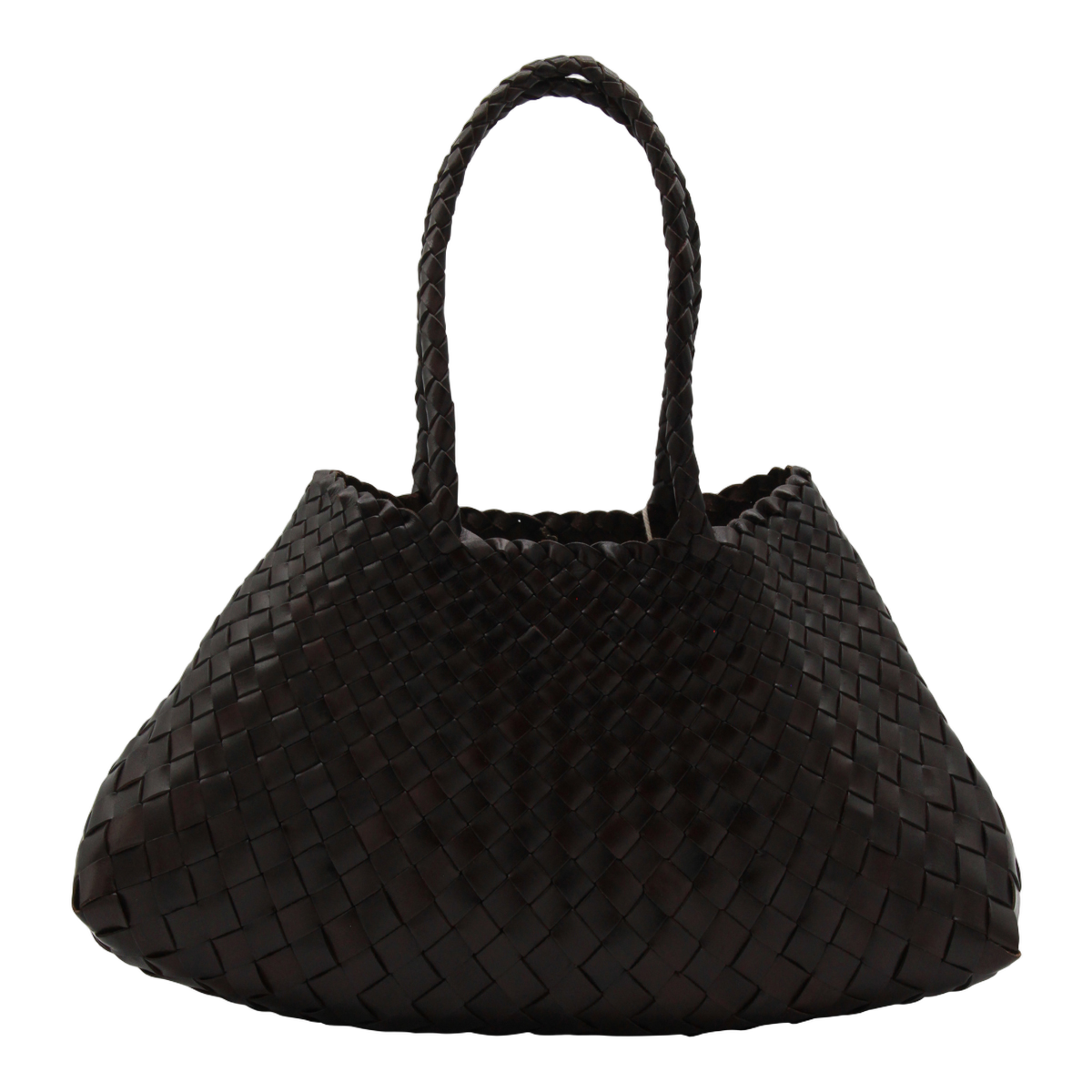 Textured Basket Bag with Braided Handles