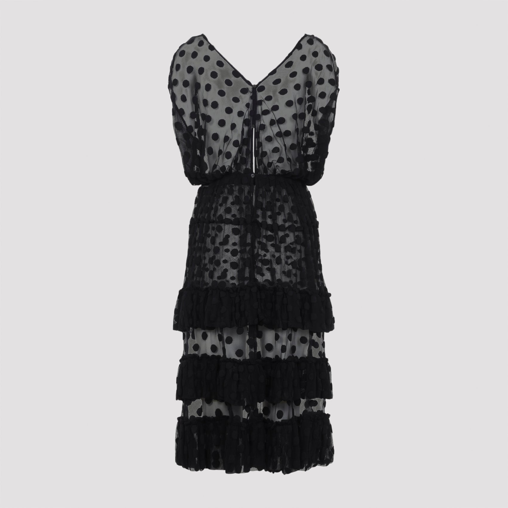 Black Tiered Midi Dress