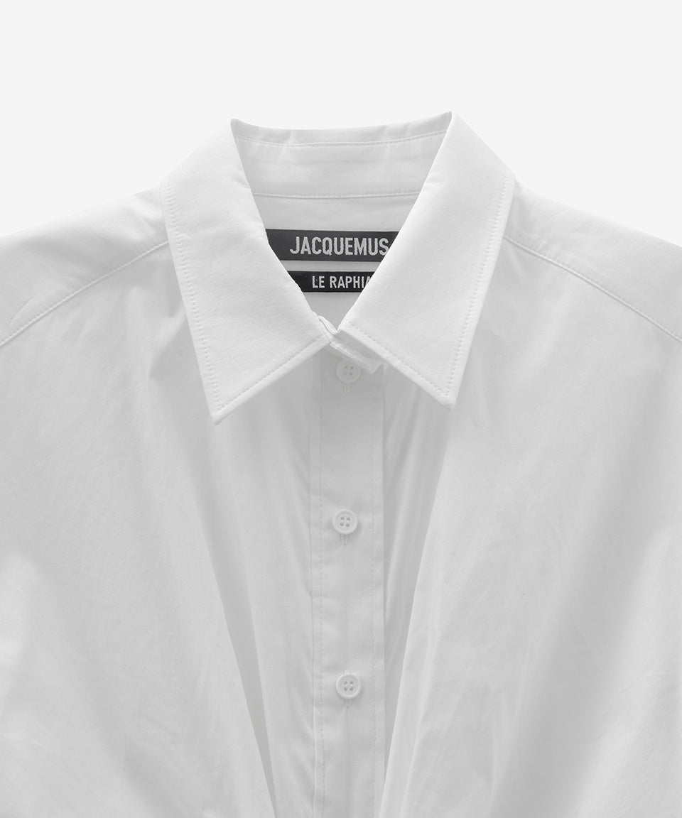 Cropped White Shirt with Twist Detail