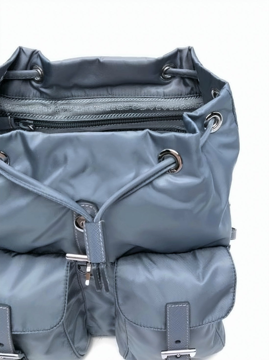 Compact Blue Nylon Backpack