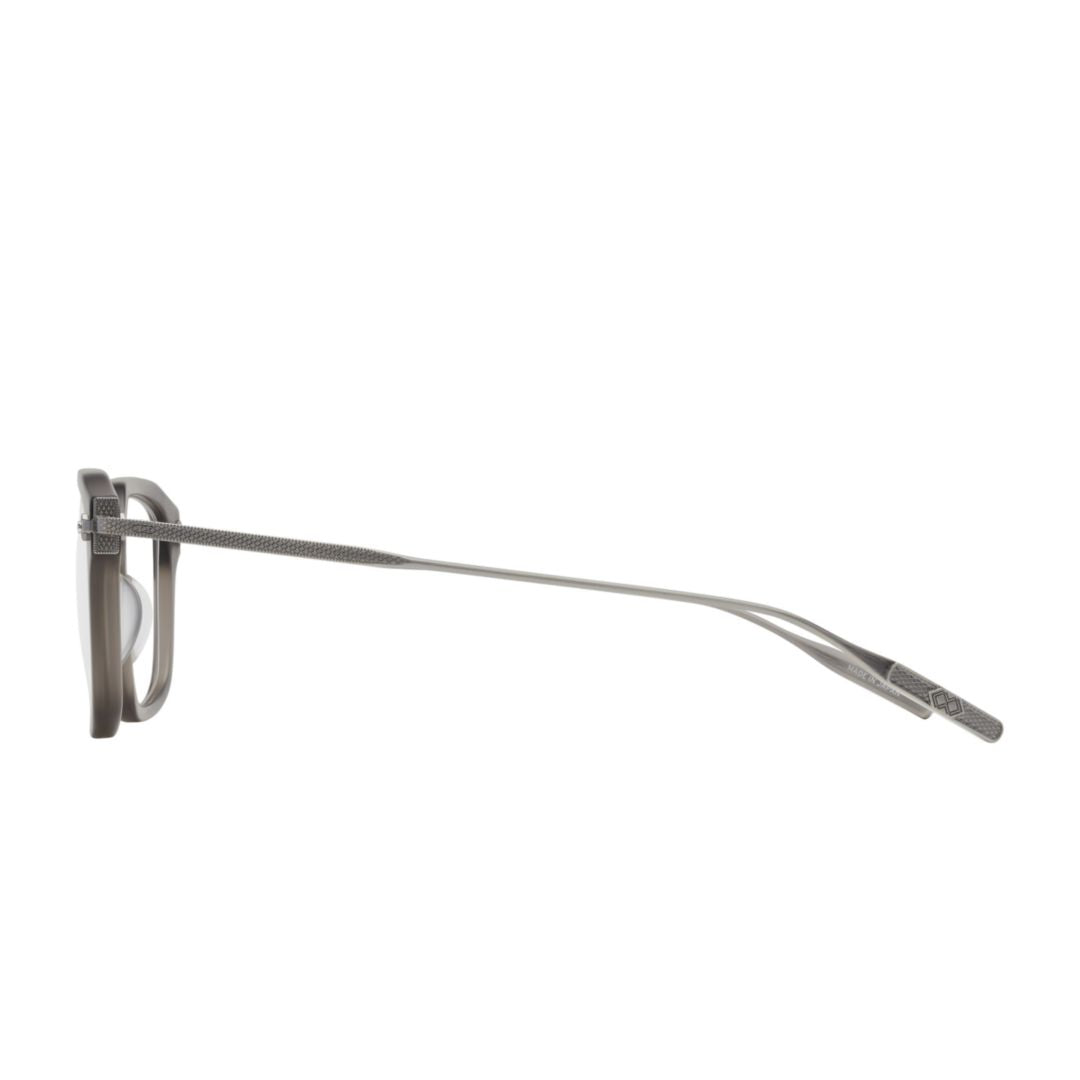 Nolan Modern Square Frame Eyeglasses with Metallic Temples