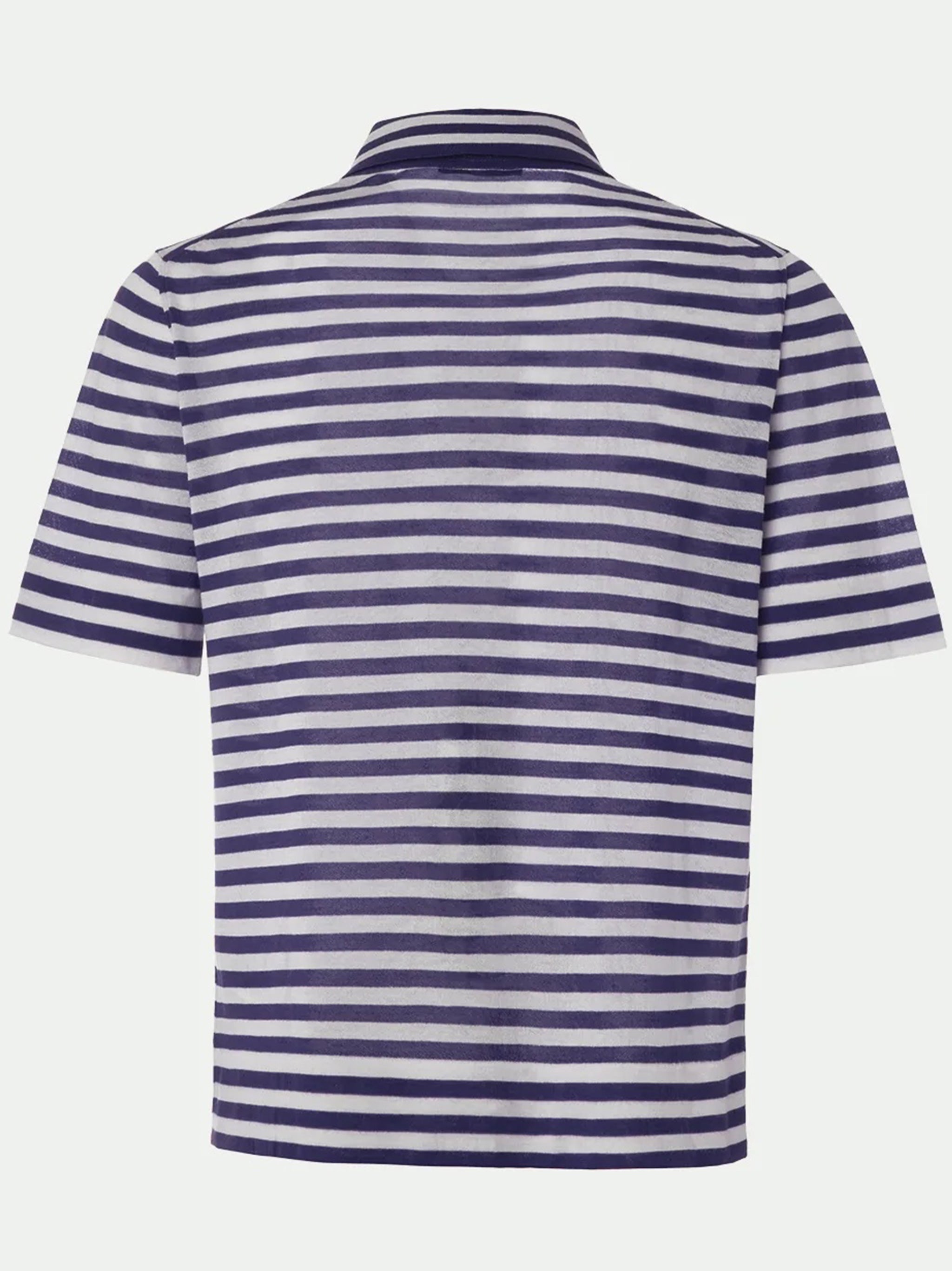 Blue Polo Short-Sleeved Striped Cashmere Polo