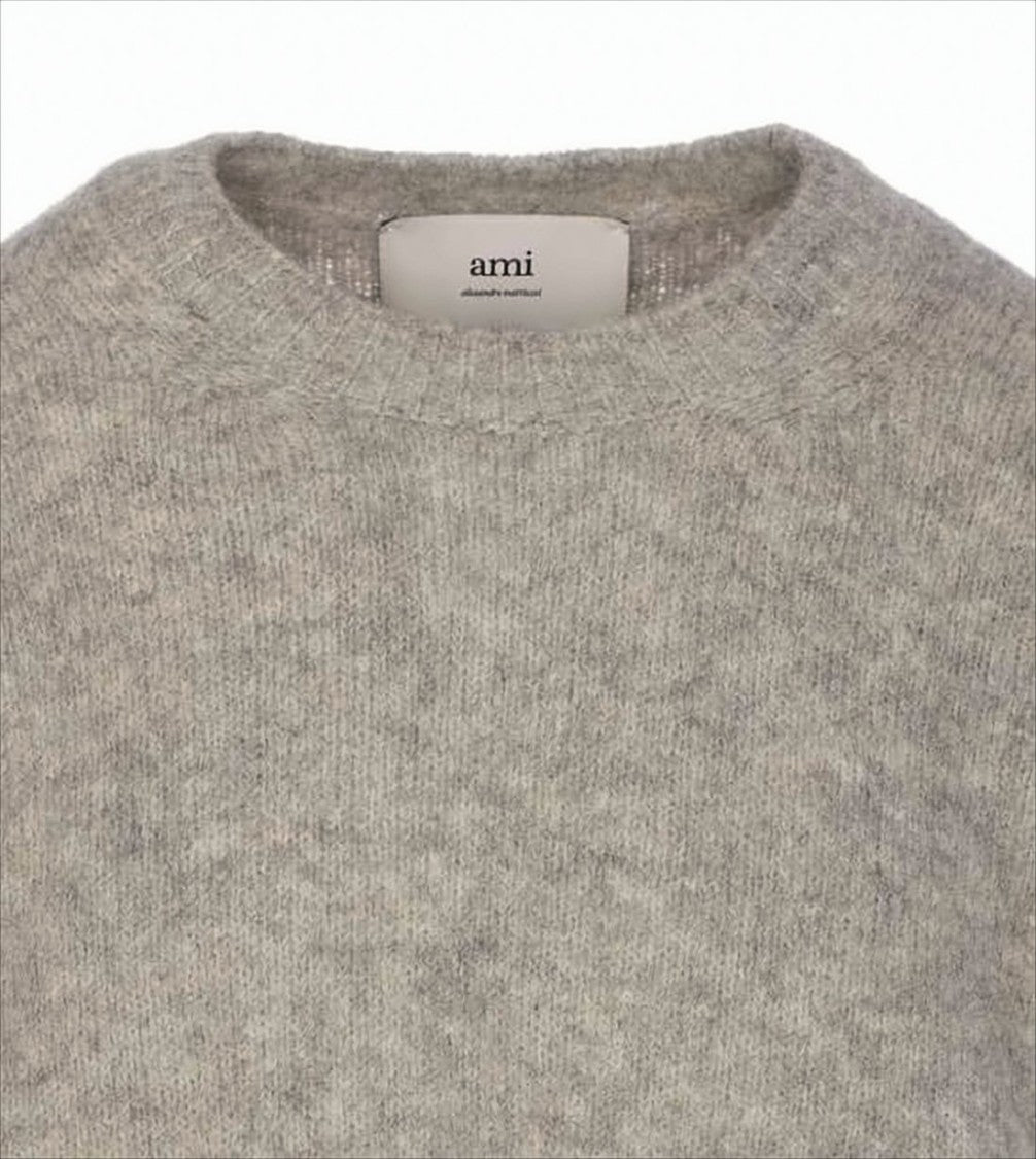 Heathered Knit Sweater with Classic Crew Neckline