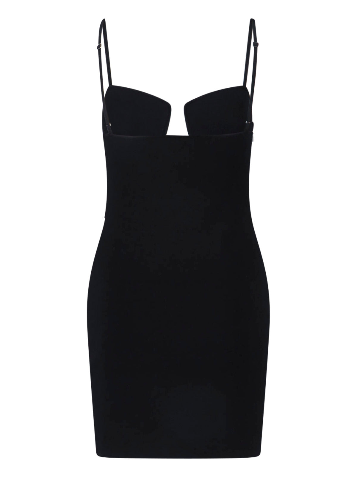 Black Cutaway Viscose Blend Mini Dress