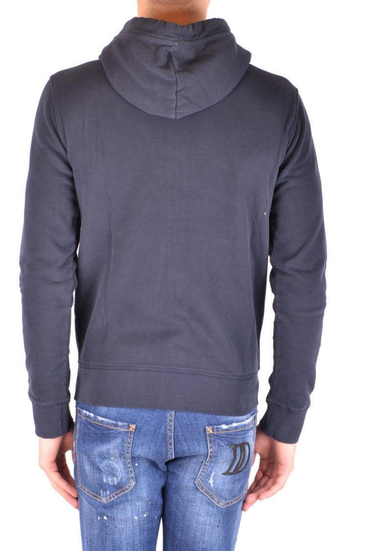 Classic Zip-Up Hoodie In Deep Blue Cotton
