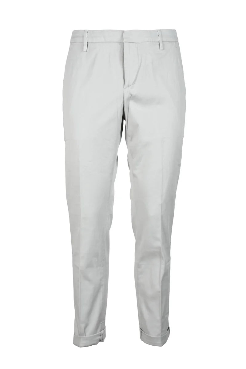 Stone Slim Fit Trousers with Cuffed Hems