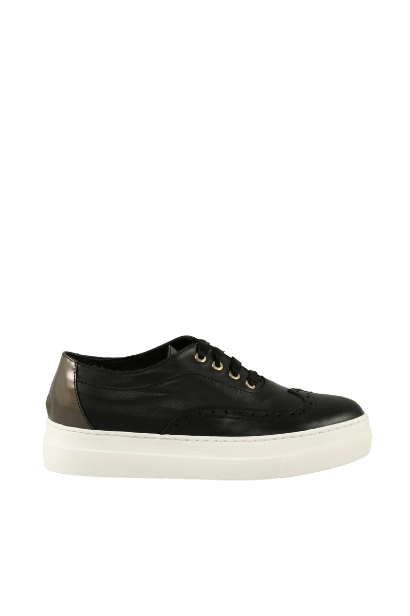 Leather Sneakers - Black/Grey