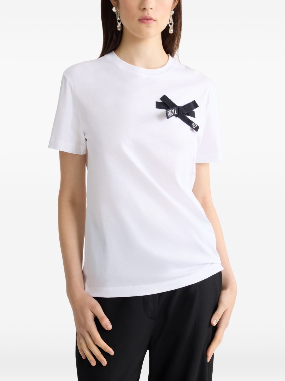Short-Sleeved Silk And Nylon Top