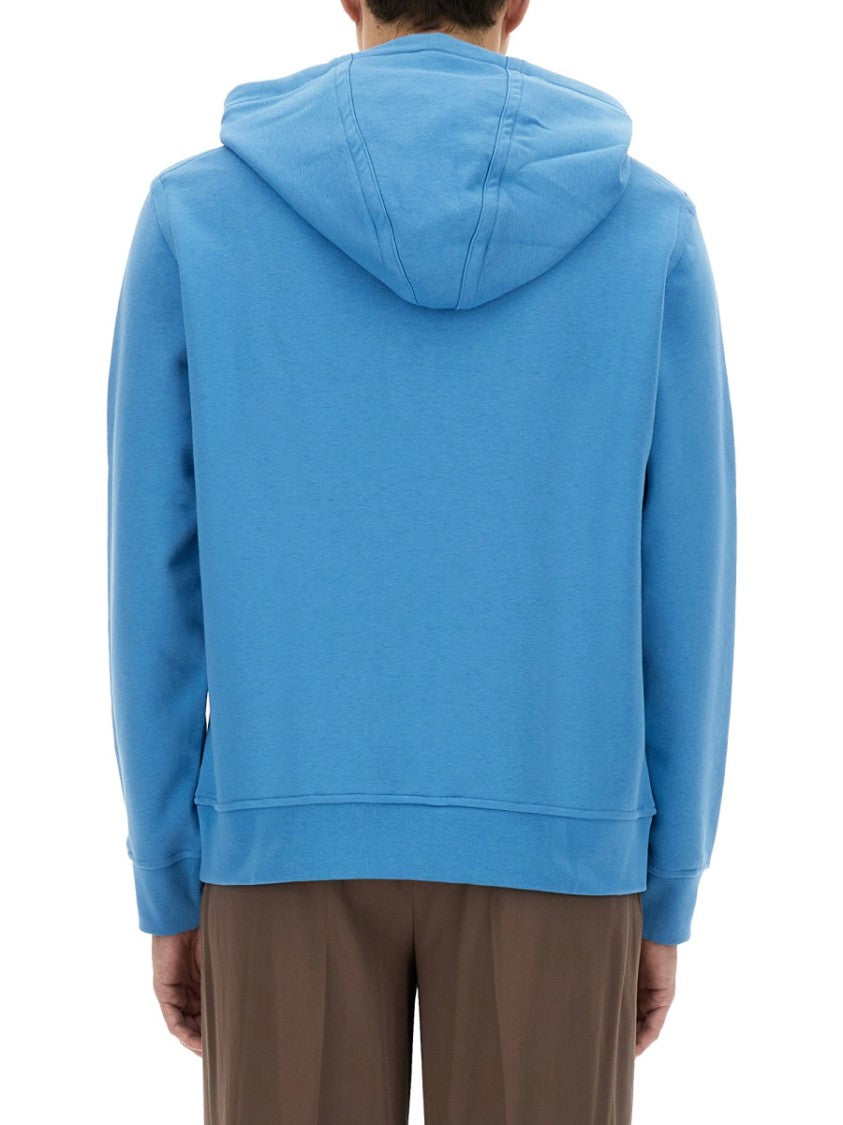 Relaxed-Fit Blue Hoodie With Adjustable Drawstring