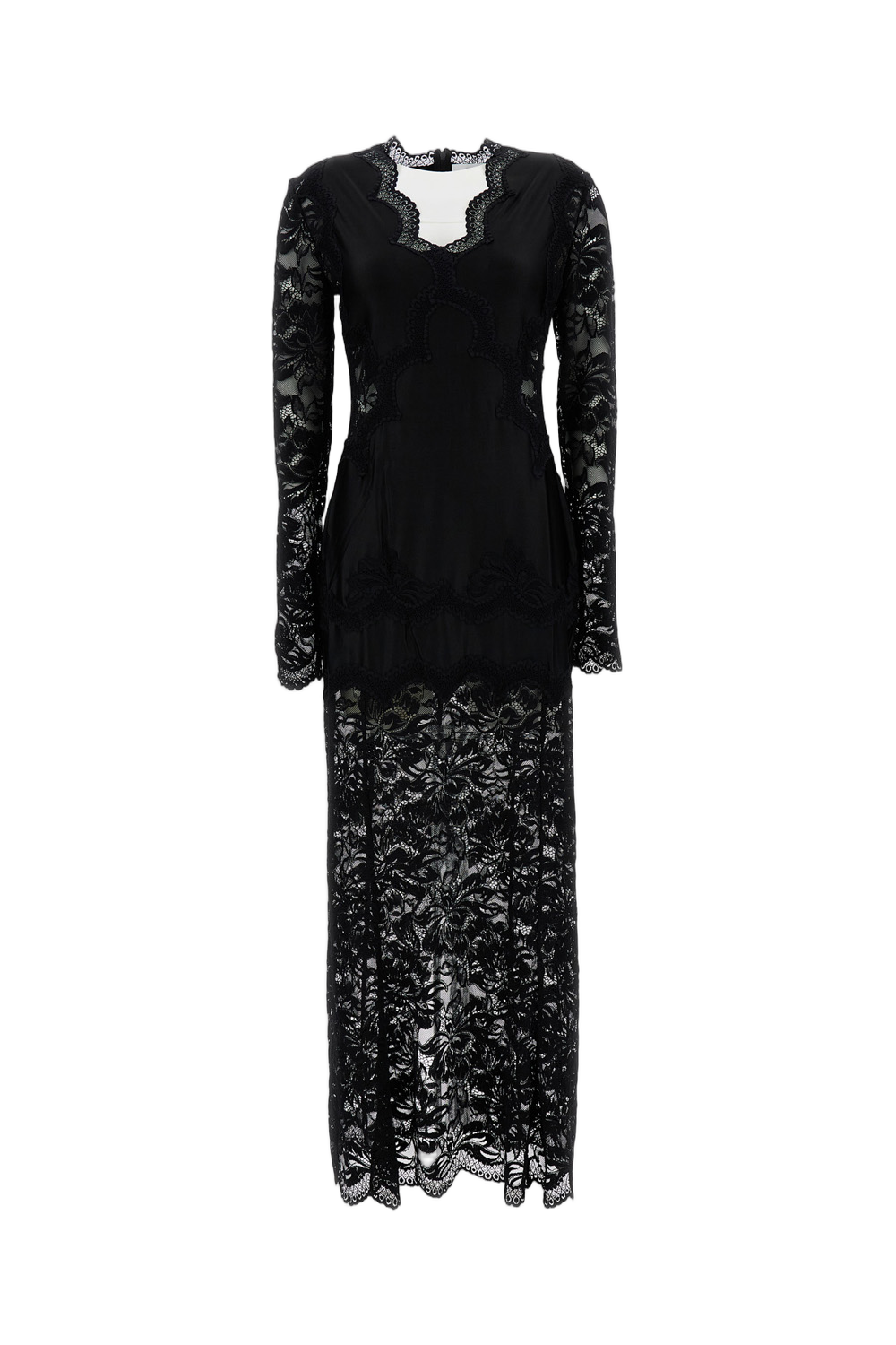 Lace Maxi Dress With Semi-Sheer Finish