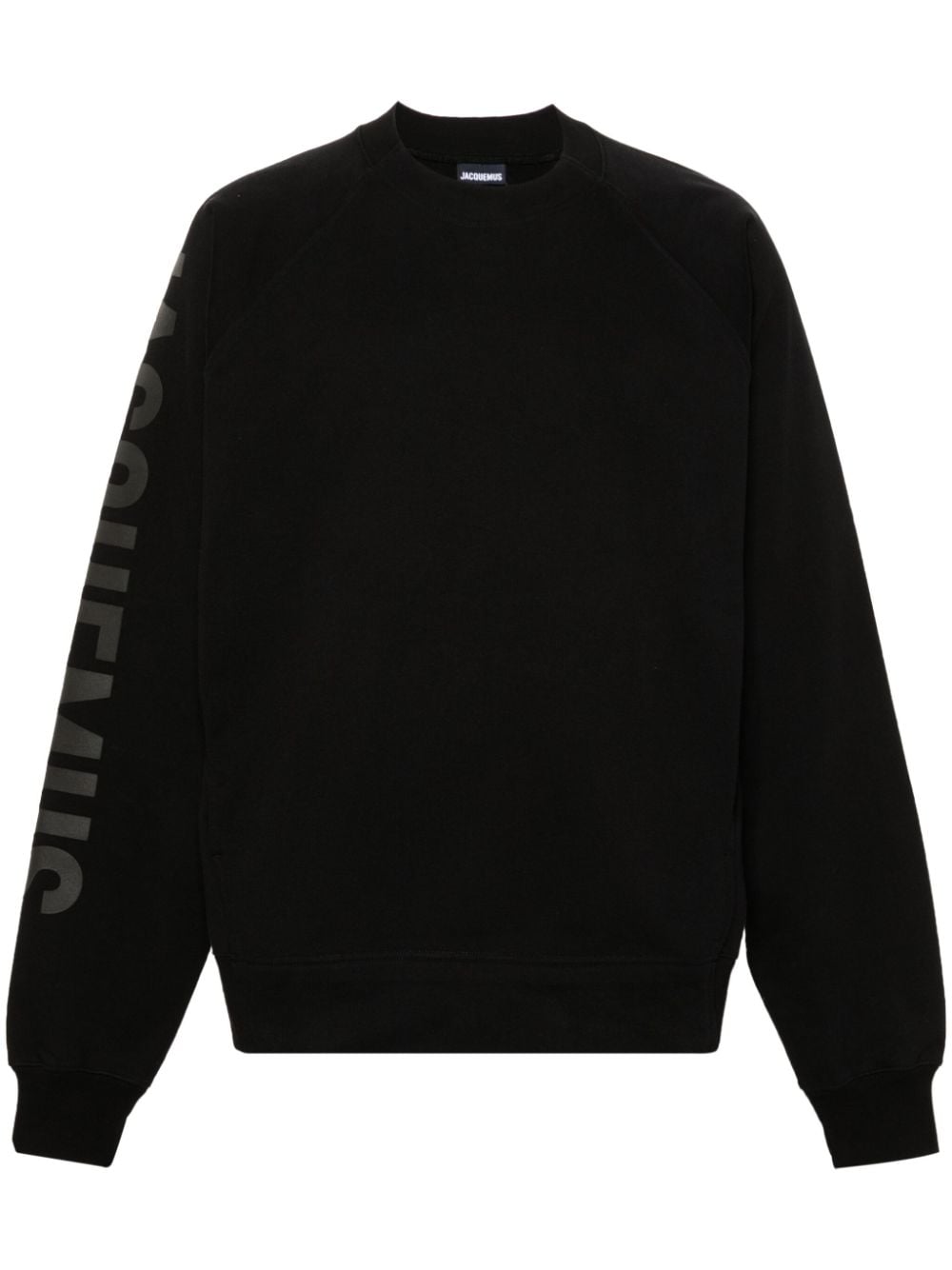Crew Neck Black Cotton Jersey Sweatshirt