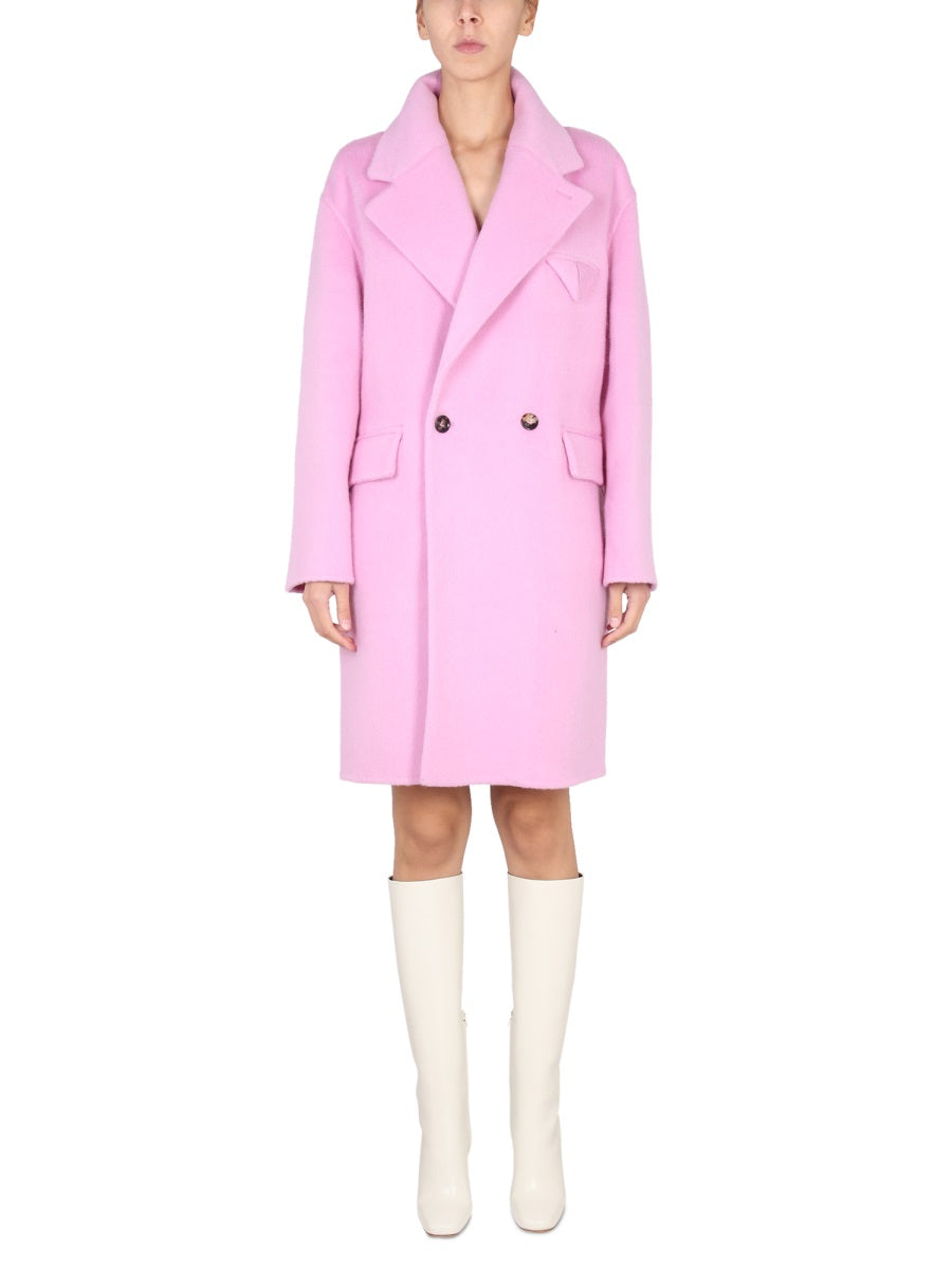 Double-Face Coat with Button Closure and Unlined Design