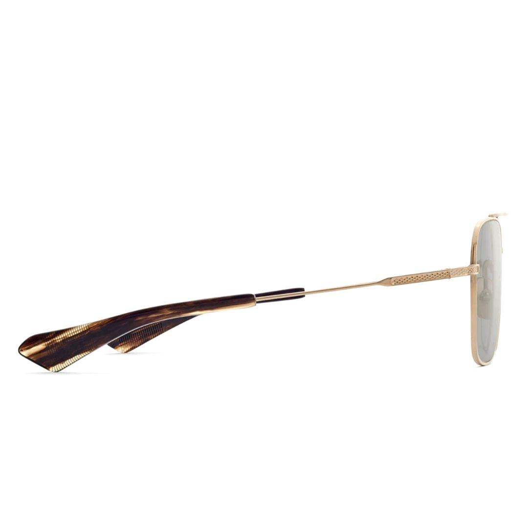 Flight-Seven Rectangular Dark Lenses with Gold Metal Frame