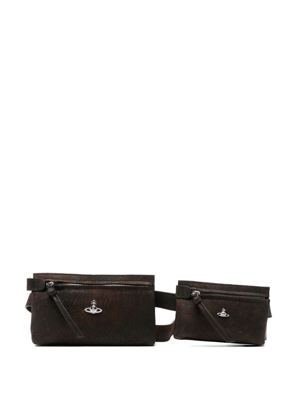 Brown Logo Zip Bag