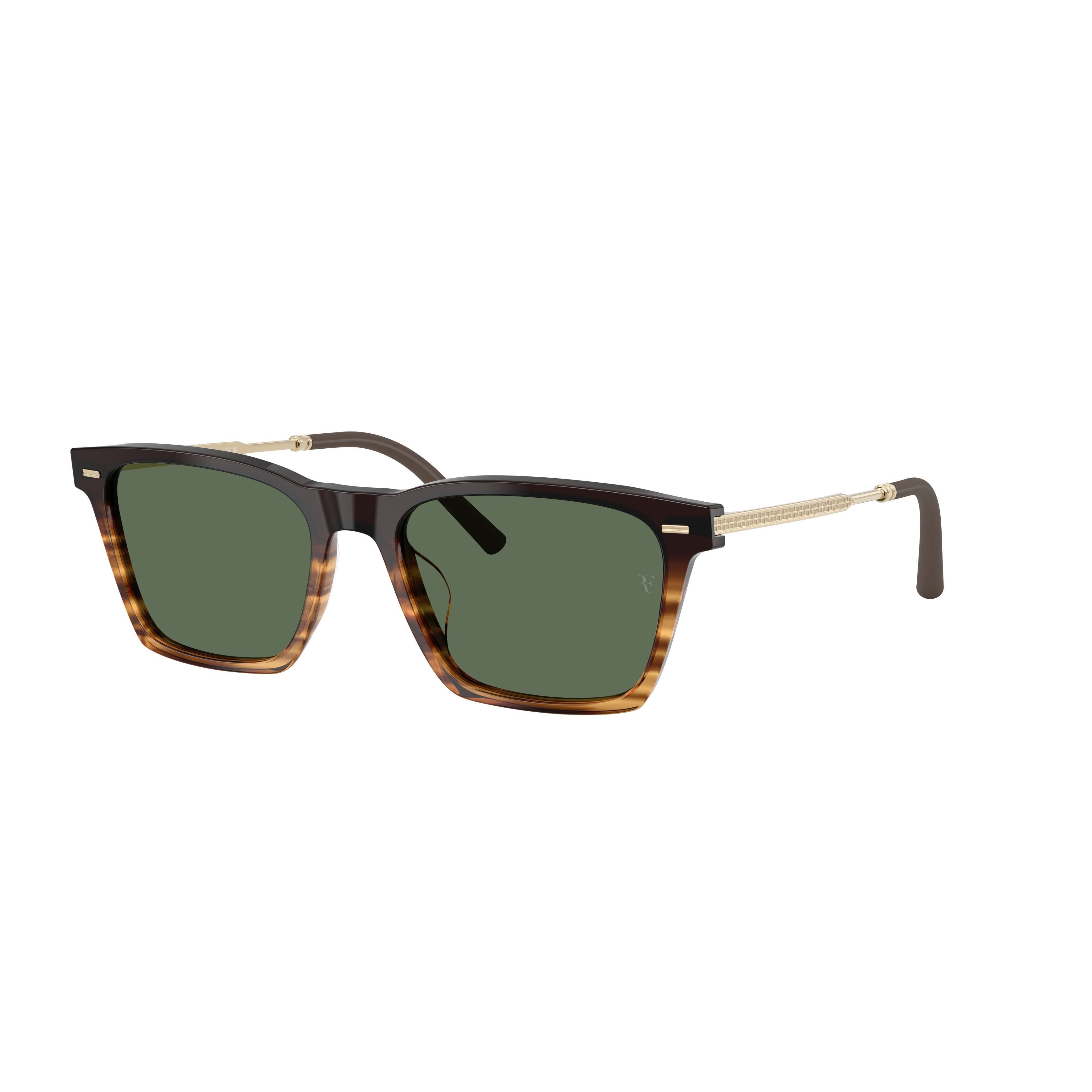 0ov5624su Rectangular Tortoiseshell Sunglasses with Gold-Toned Temples