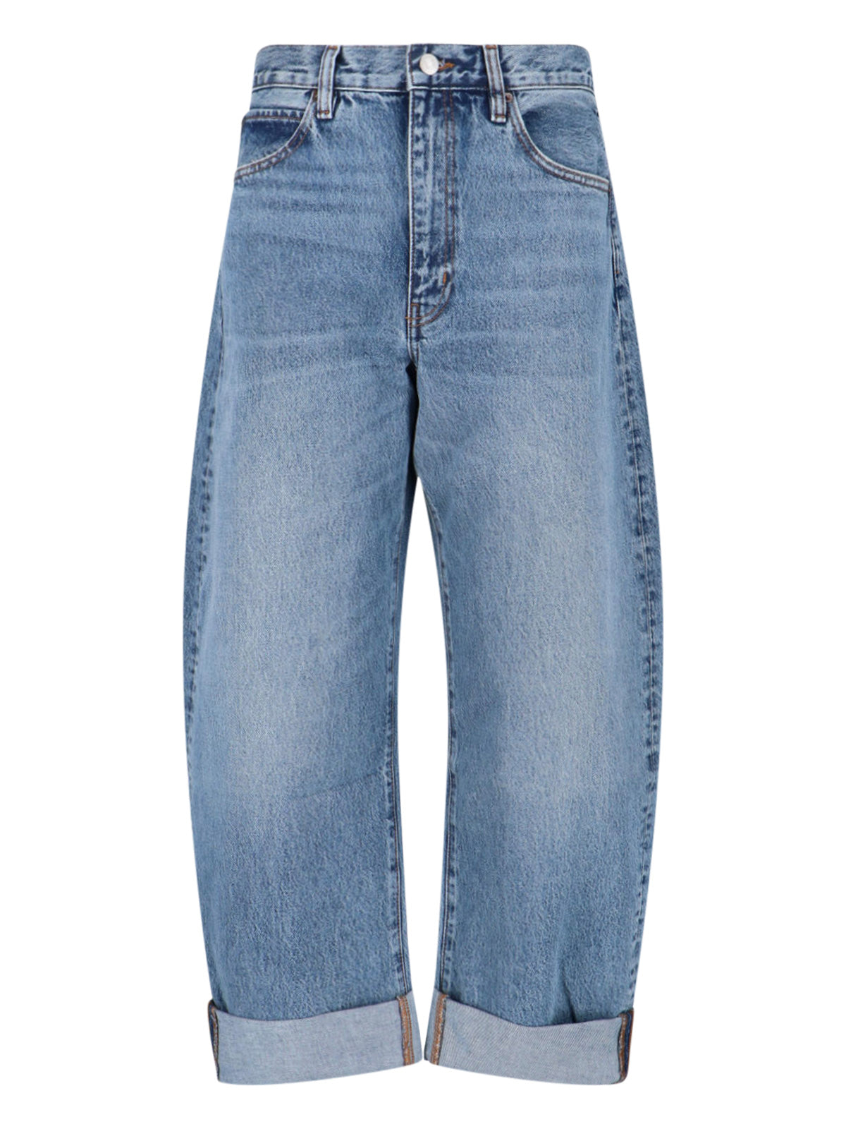 Straight-Leg Design with Mid-Rise Waist and Finish