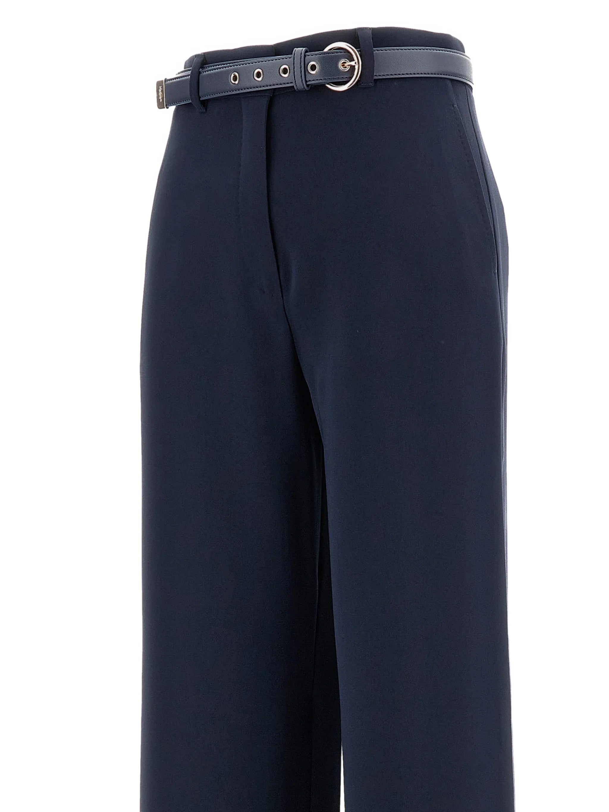 Blue Amico High-Waisted Wide-Leg Trousers