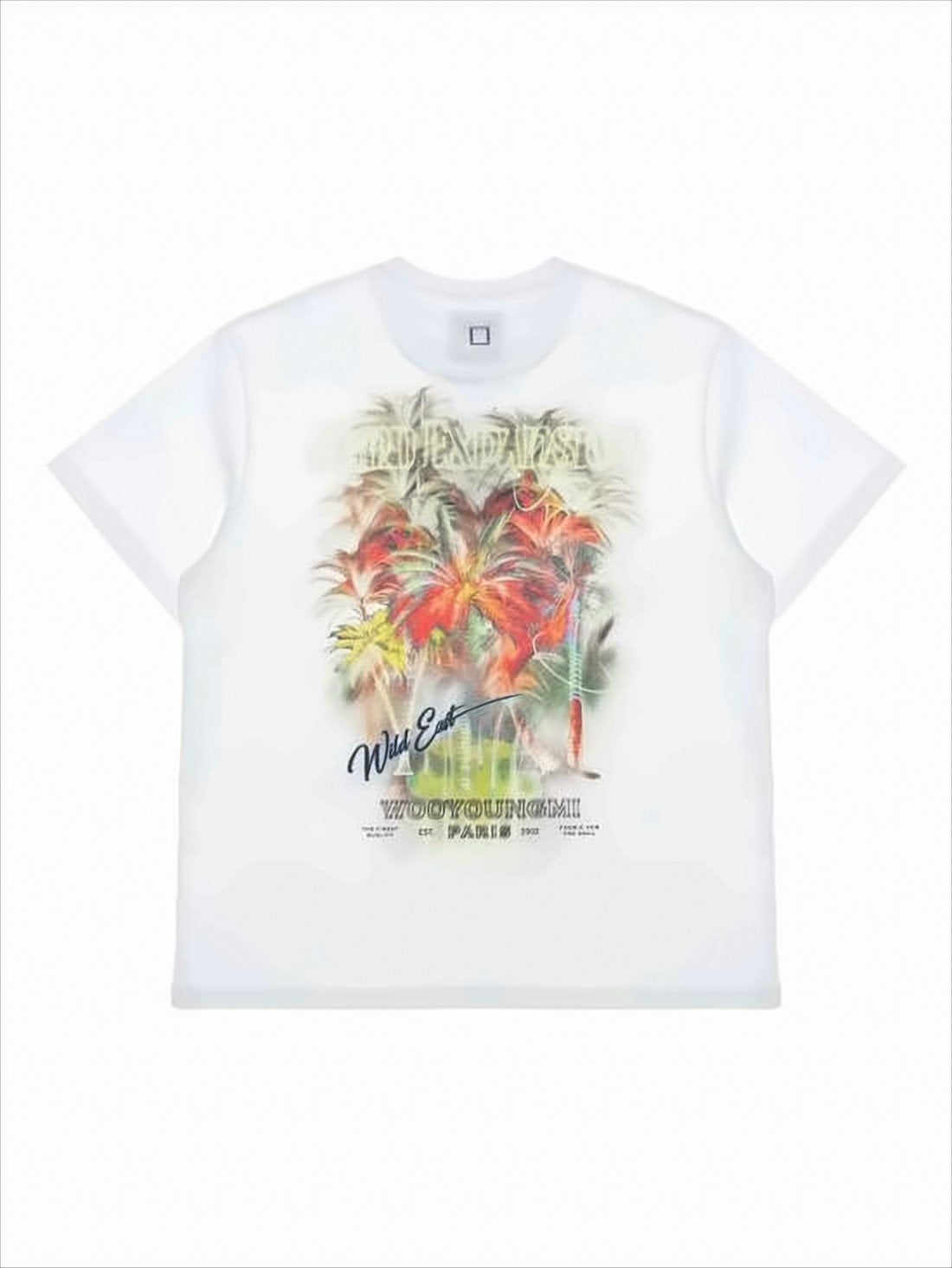Boxy-Fit Printed T-Shirt with Tropical Graphic