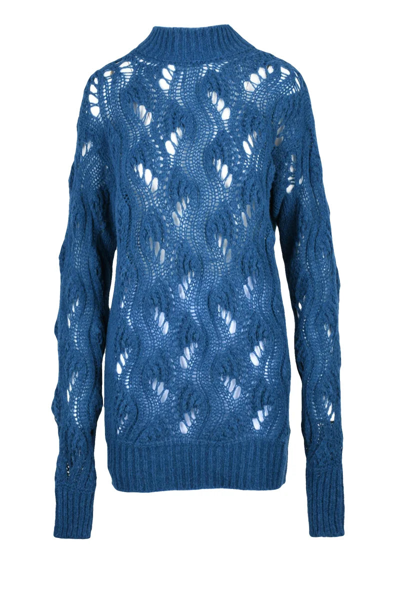 Long Openwork Knit - Blue
