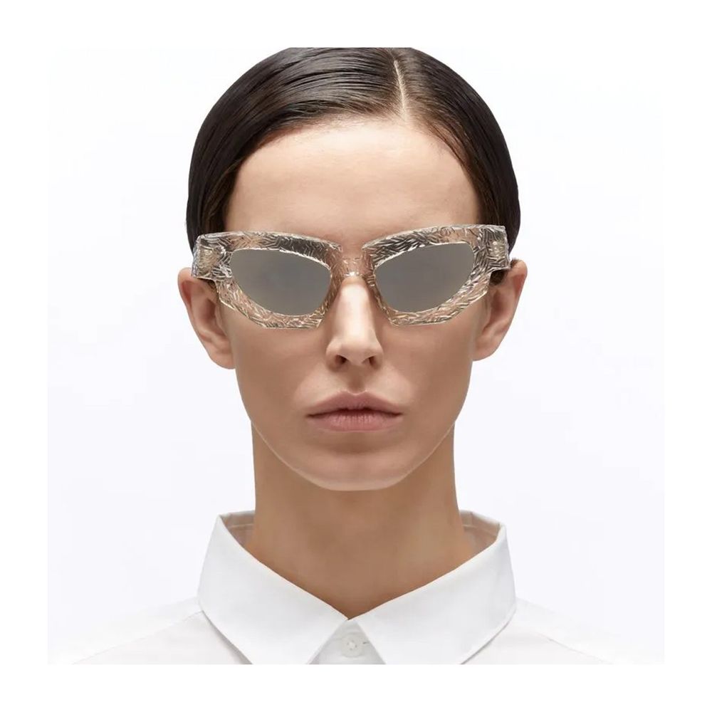 Mask F5 Oroshi Sculptural Cat-Eye Sunglasses In Transparent Acetate
