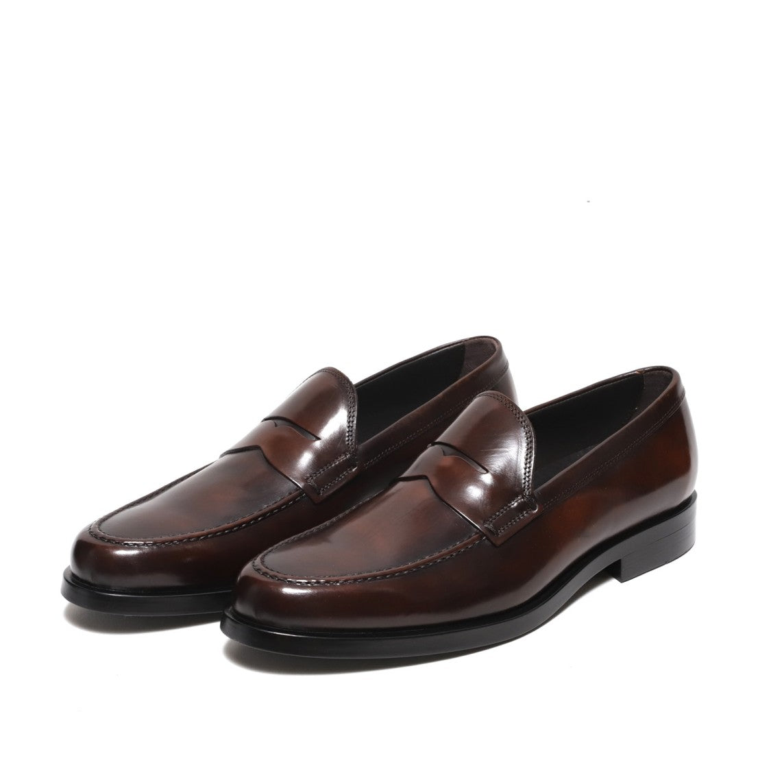 Moccasin With Mask In Soft Antiqued Brown Leather