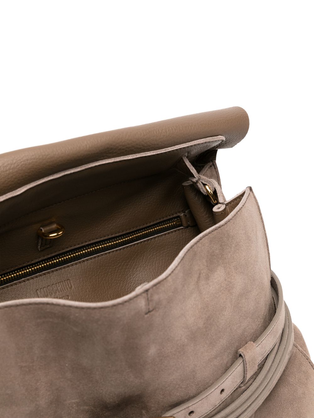 Beige Silk and Nylon Top Bag