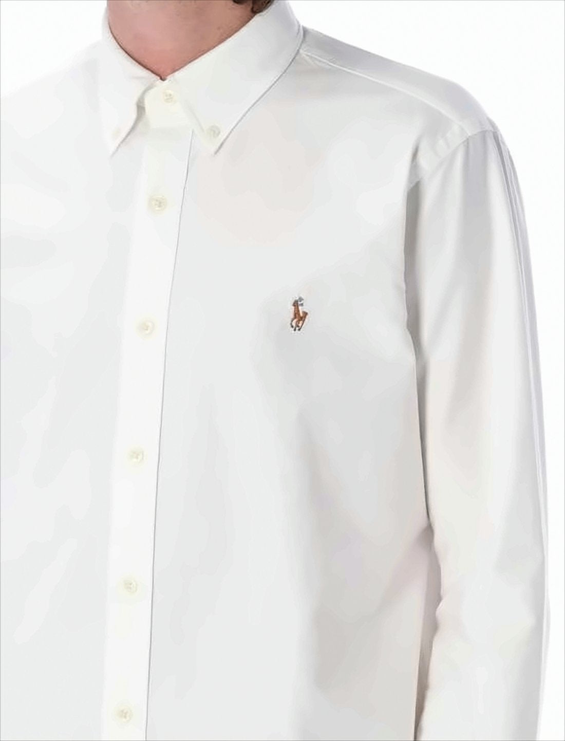 Classic Button-Down Long Sleeve Shirt with Embroidered Logo