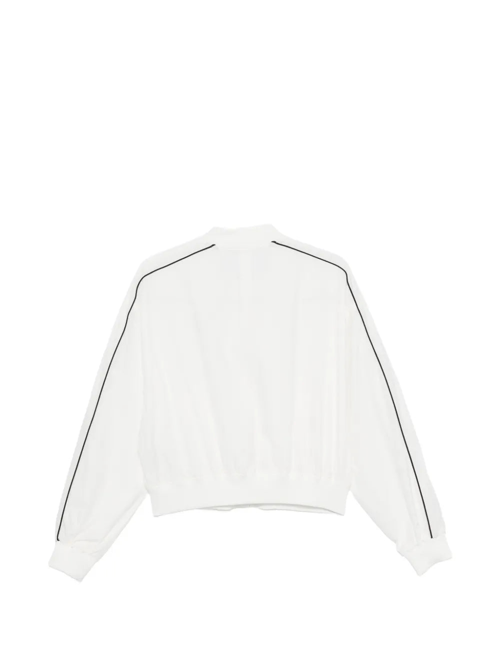 Cropped Bomber Jacket with Black Piping