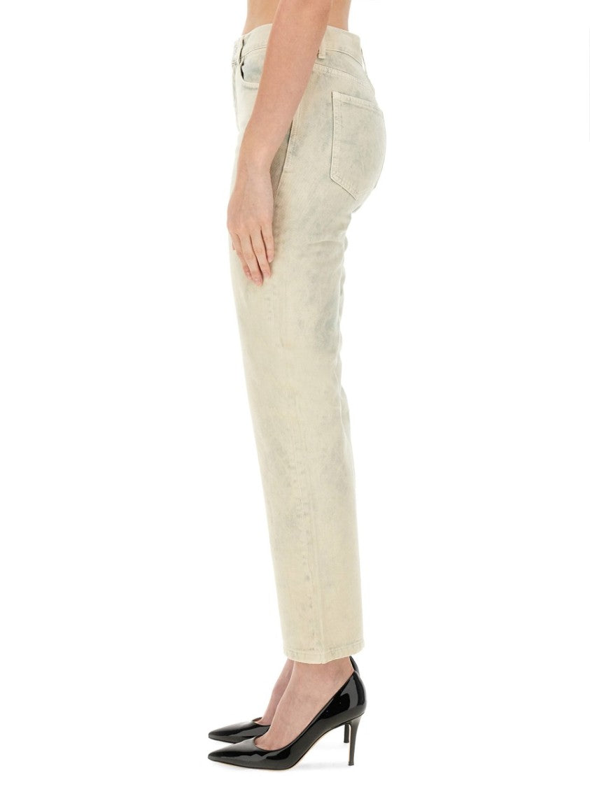Faded Wash Cropped Jeans